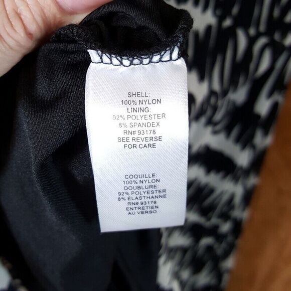 TAHARI Womens Dress Small Black White Fit Flare A-Line Sundress Midi Stretch - Picture 9 of 10